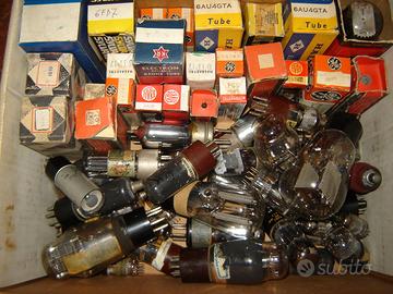 scatola vecchi tubi elettronici radio tv