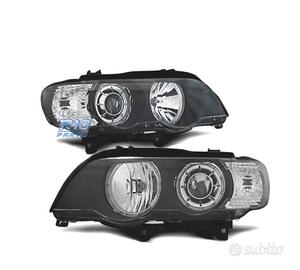 FARI OCCHI ANGEL LED NERI ADATTI A XENON BMW X5 E5