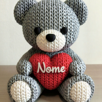 Orsetto3D effetto maglia con Nome Personalizzabile