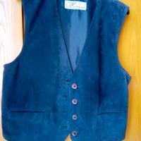 gilet Blu pelle