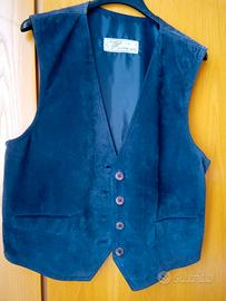 gilet Blu pelle