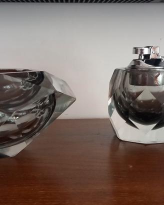 Tris set da fumo vintage Murano  Flavio Poli ann60
