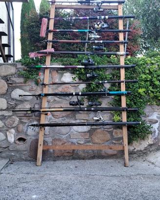 11 canne da pesca e mulinelli