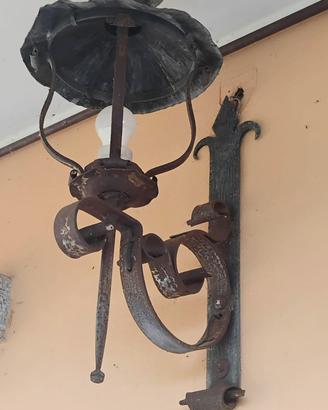 Lampada in ferro battuto anni 60