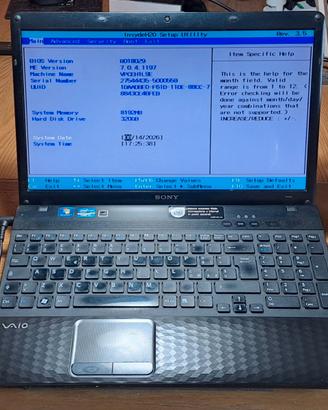 Portatile Sony VAIO 8GB memoria Nero