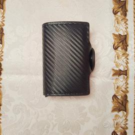 portafoglio slim rfid doppia cassa carbonio