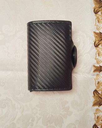 portafoglio slim rfid doppia cassa carbonio