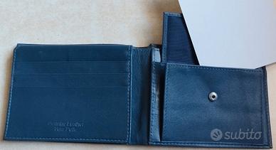 Portafoglio in PELLE Blu Navy Sergio TACCHINI orig