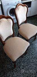 6 Sedie in legno imbottite