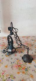 Struttura Lampadario Vintage in Ferro Battuto con
