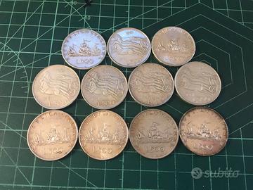 lotto 11 monete 500 lire argento caravelle centena