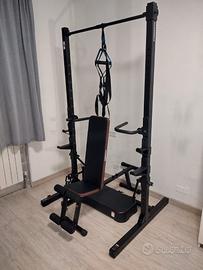 panca rack bilancieri manubri e dischi decathlon