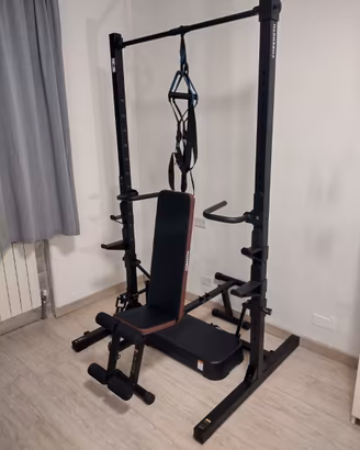 panca rack bilancieri manubri e dischi decathlon