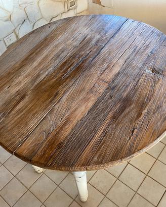 Tavolo in legno con 4 prolunghe SHABBY CHIC