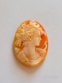 Cameo in conchiglia fatta a mano 4x3 cm