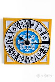 Orologio 10x10 da poggio in ceramica vietri 