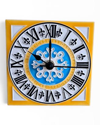 Orologio 10x10 da poggio in ceramica vietri 