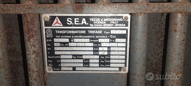 Trasformatore S.E.A. ad olio