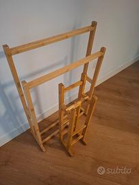 porta asciugamani  + porta carta igienica in legno