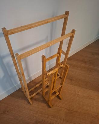 porta asciugamani  + porta carta igienica in legno