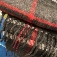 Sciarpa da uomo fantasia quadro grigio/rosso