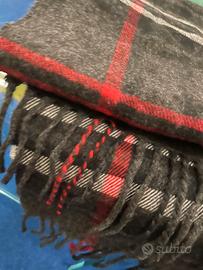 Sciarpa da uomo fantasia quadro grigio/rosso