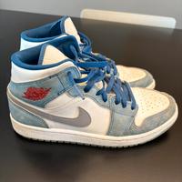 NIKE AIR JORDAN 1 MID FRENCH BLUE FIRE RED