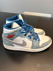 NIKE AIR JORDAN 1 MID FRENCH BLUE FIRE RED