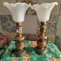 coppia lampade legno