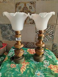 coppia lampade legno