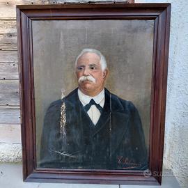 Antico quadro olio su tela fine 800 primi 900