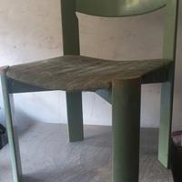 sedia legno verde