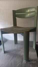 sedia legno verde