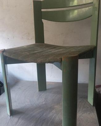 sedia legno verde