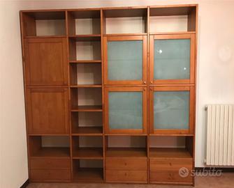 Libreria legno massello a parete