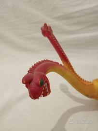 Dinosauro mostro a due teste anni 80 in gomma