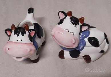 Set Lattiera e Zuccheriera a forma di Mucca