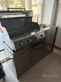 Barbecue a gas completamente in acciaio