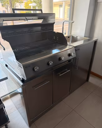 Barbecue a gas completamente in acciaio