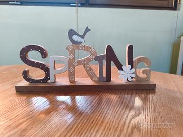 Scritta in legno da arredo spring