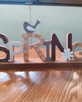 Scritta in legno da arredo spring