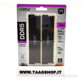 CRUCIAL PRO RAM DDR5 32GB KIT (2X16GB) 6000MHZ