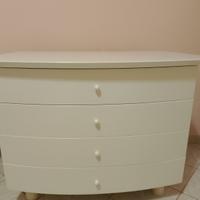 Comò e 2 comodini in legno - bianco laccato