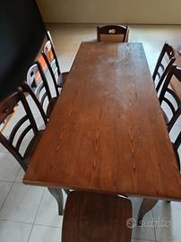 Tavolo completo di 8 sedie 