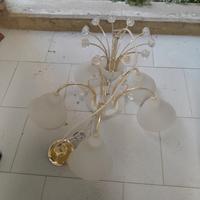Lampadario 5 cupole bianco 