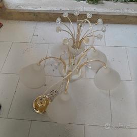 Lampadario 5 cupole bianco 