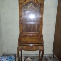 Secretaire con Vetrina in Noce 