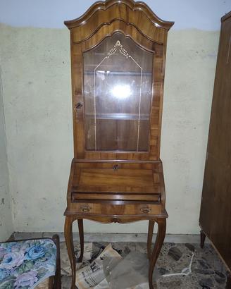 Secretaire con Vetrina in Noce 