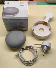 Google Home Mini Bianco Grigio con supporto parete