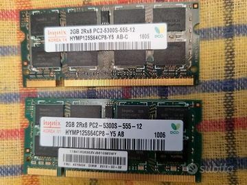 Coppia Ram 2GB per notebook